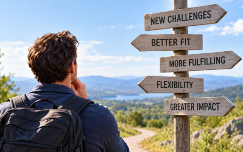 Person exploring different possibilities while choosing a new career