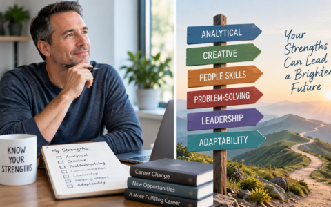 Professional identifying personal strengths and abilities for career planning