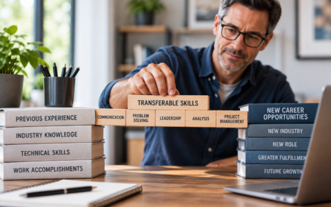 Professional identifying transferable skills for a career change